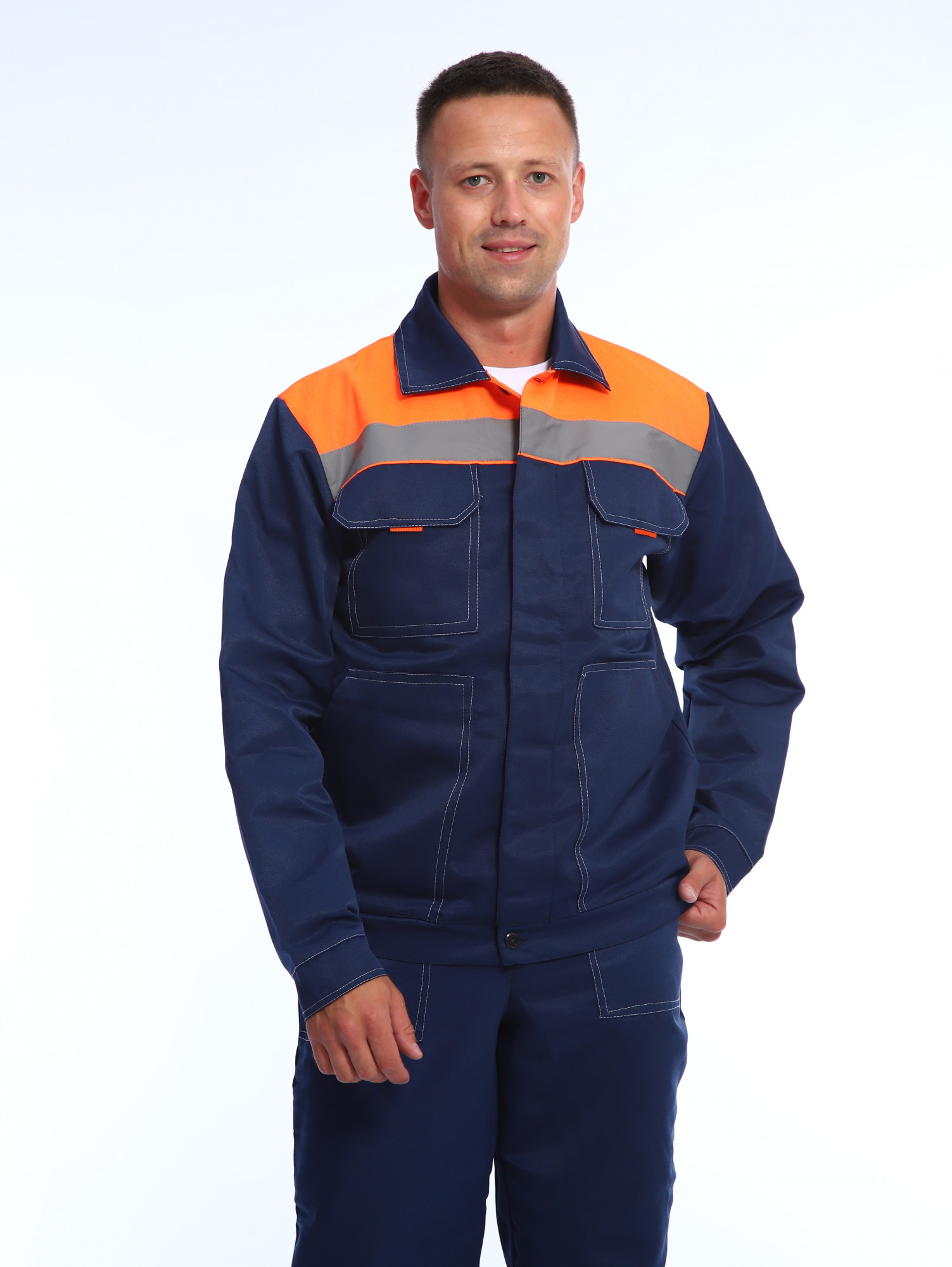 Костюм КОСЭ 310-1 Куртка+ПК СОП 50мм син+оранж. - 11 Костюм КОСЭ 310-1 Куртка+ПК СОП 50мм син+оранж. - 11